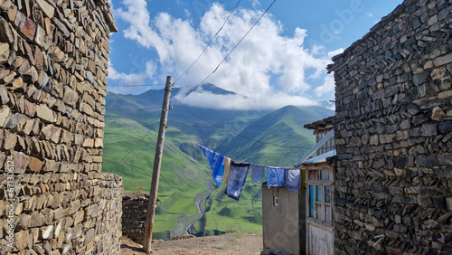 Schilderij op canvas Xinaliq, an ancient village on the UNESCO list in the Azerbaijani part of the Ca