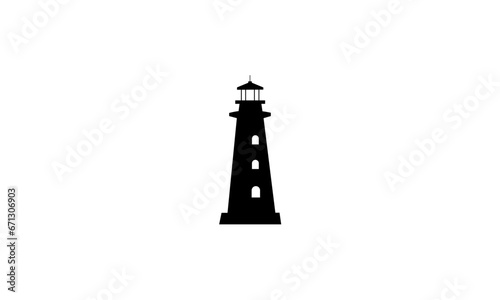 lighthouse silhouette isolated on white © rain