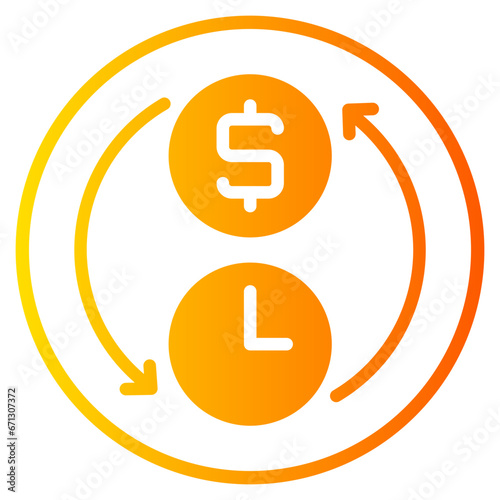 time is money gradient icon