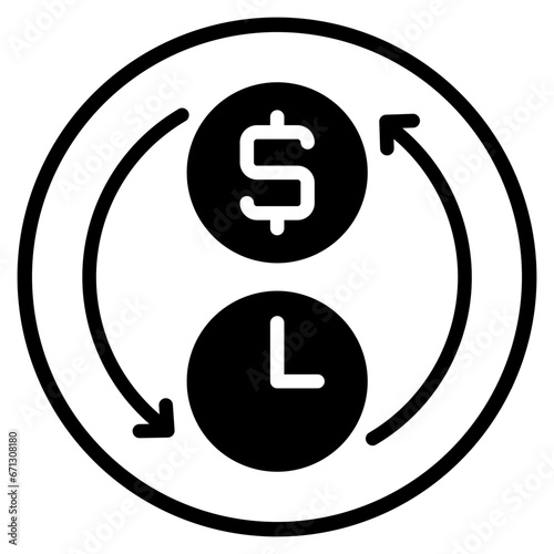 time is money glyph icon