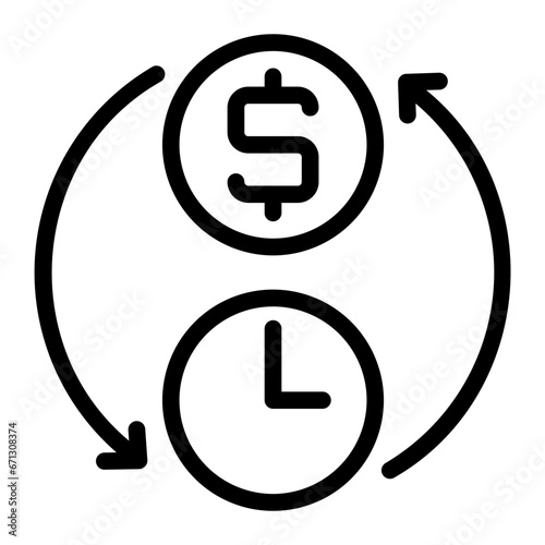time is money line icon