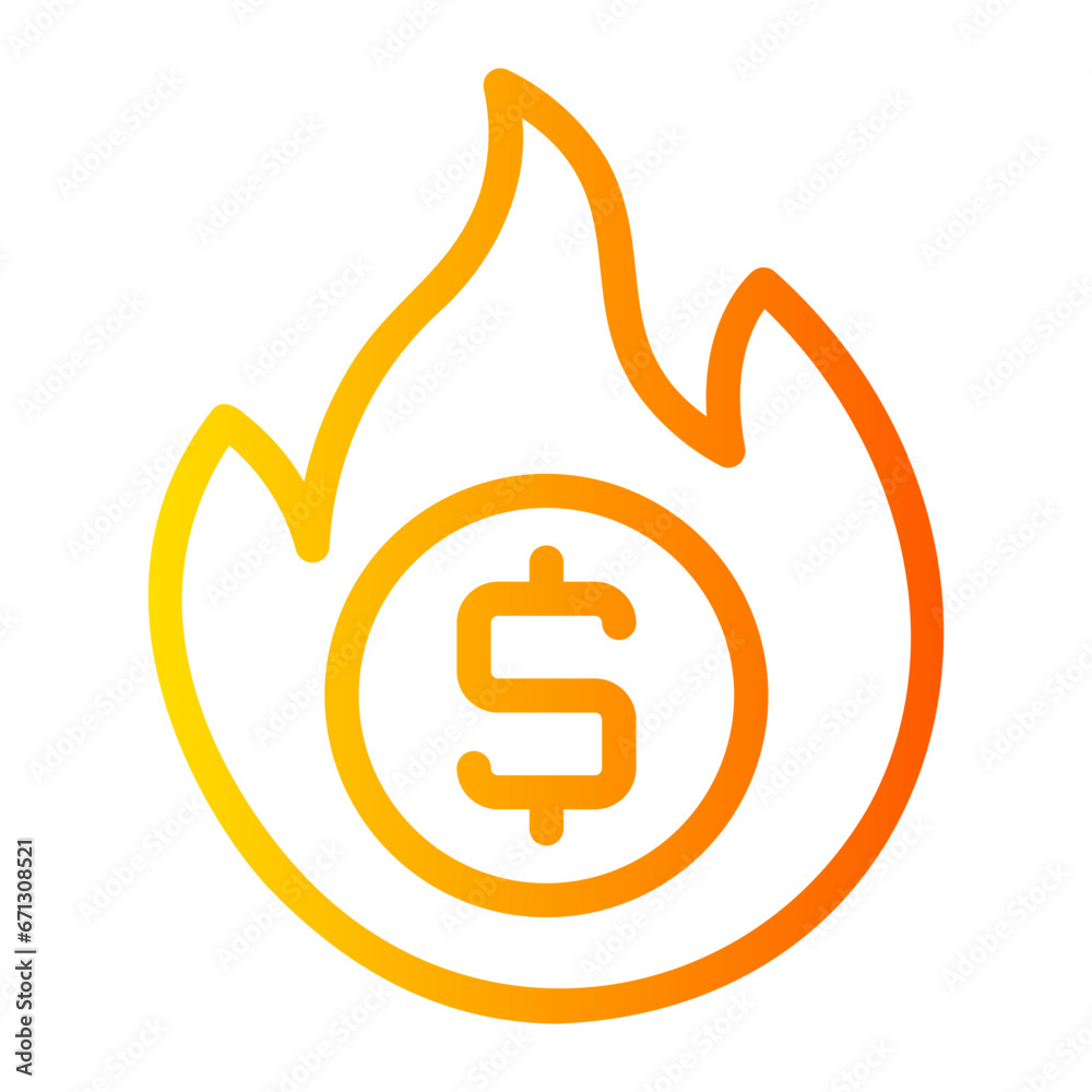 flame gradient icon flame gradient icon