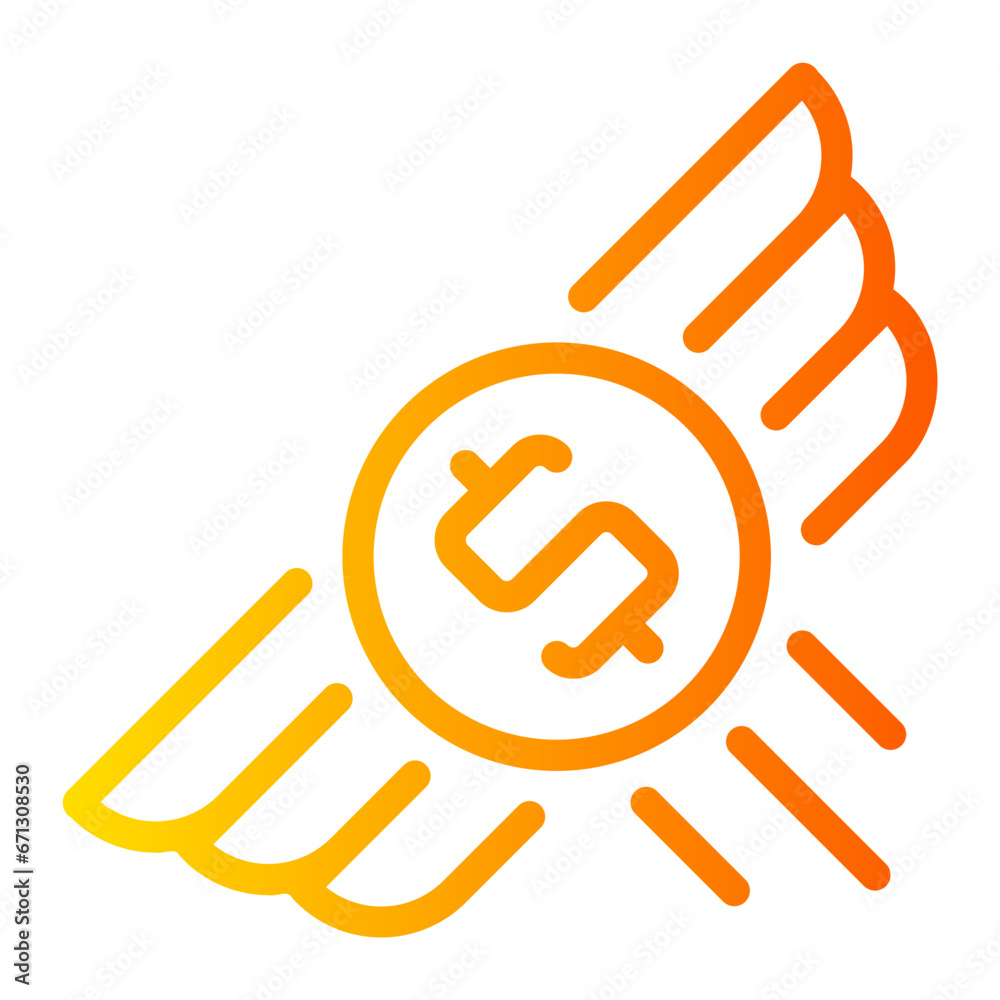 flying money gradient icon flying money gradient icon