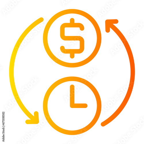 time is money gradient icon