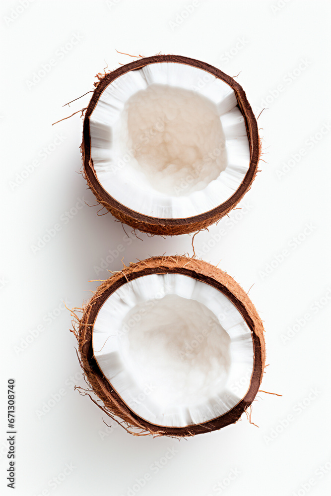 Coconut with isolated white background, ready to be used in fresh and healthy food designs. Coconut with isolated white background, ready to be used in fresh and healthy food designs.