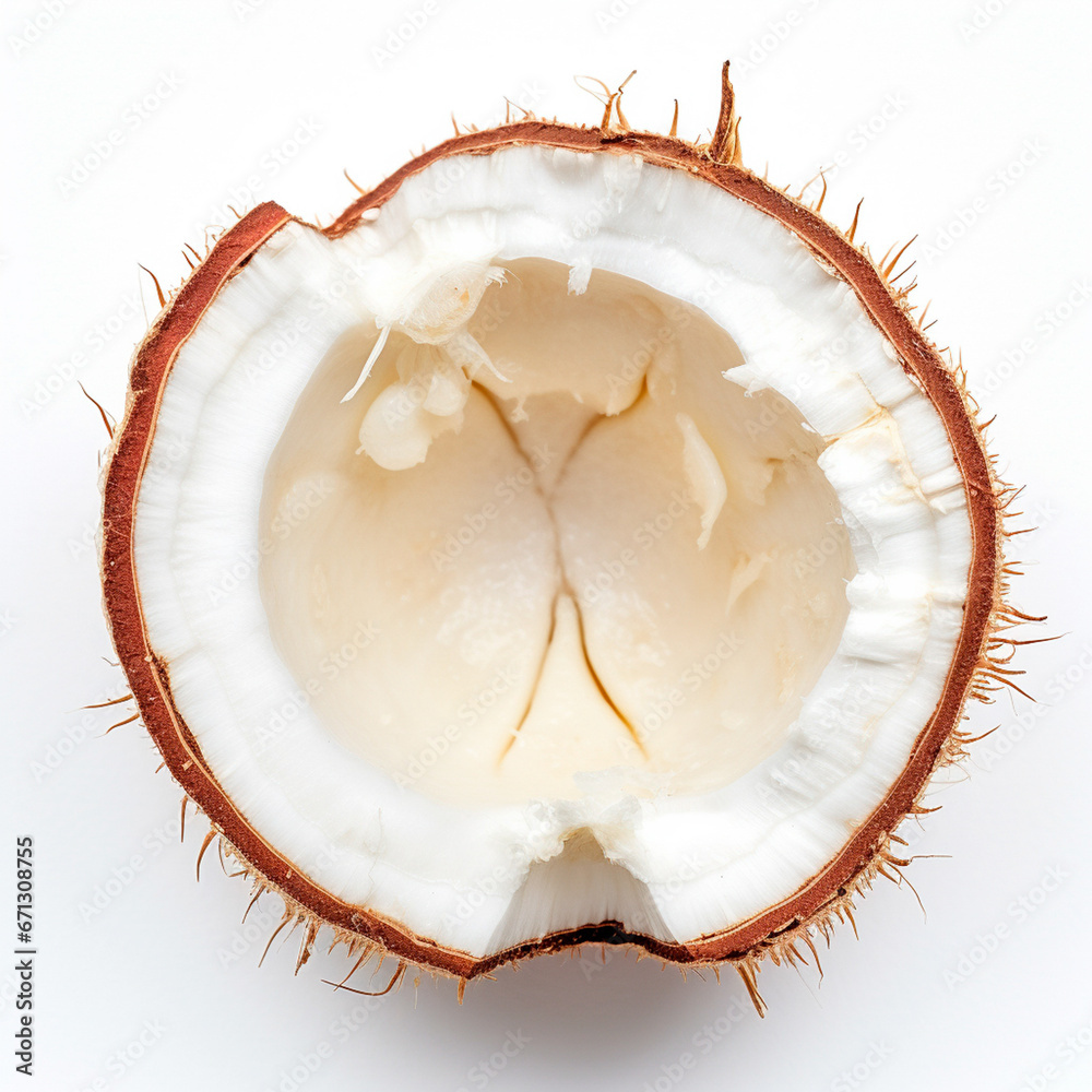 Coconut with isolated white background, ready to be used in fresh and healthy food designs. Coconut with isolated white background, ready to be used in fresh and healthy food designs.