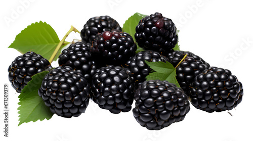 Blackberries on transparent background