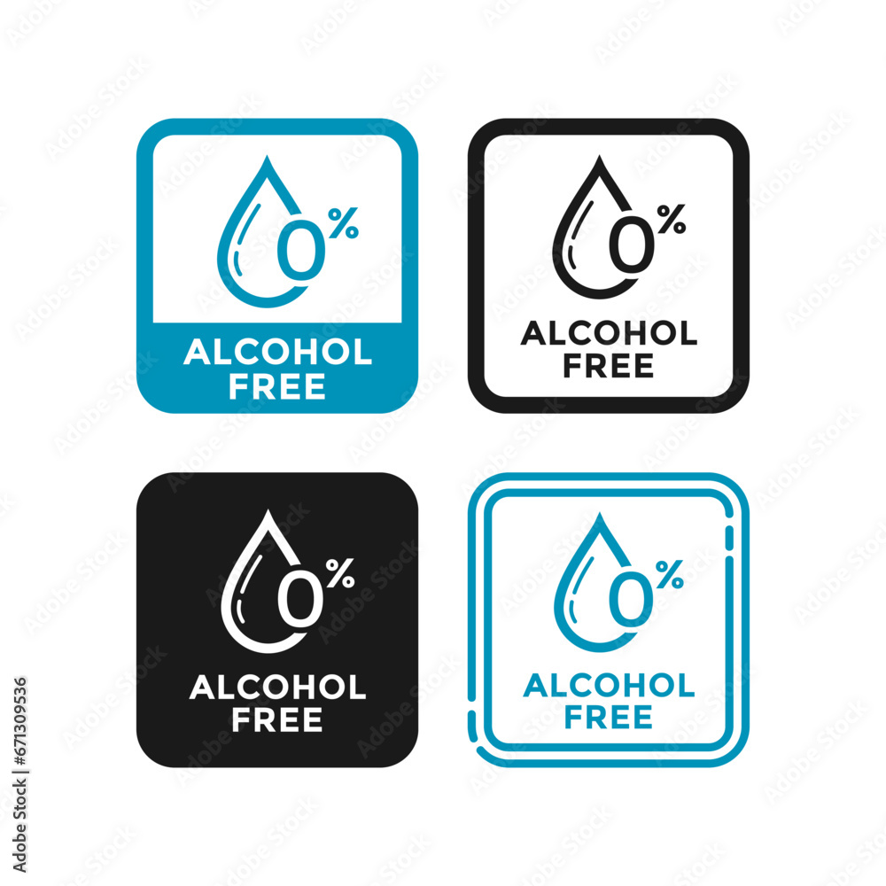 Alcohol free logo vector template. Suitable for business, health and product label