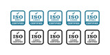 ISO certified badge, stamp, logo, vector set, logo vector illustration