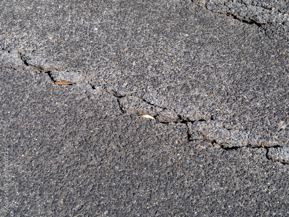 Obraz premium 道路のひび割れ。