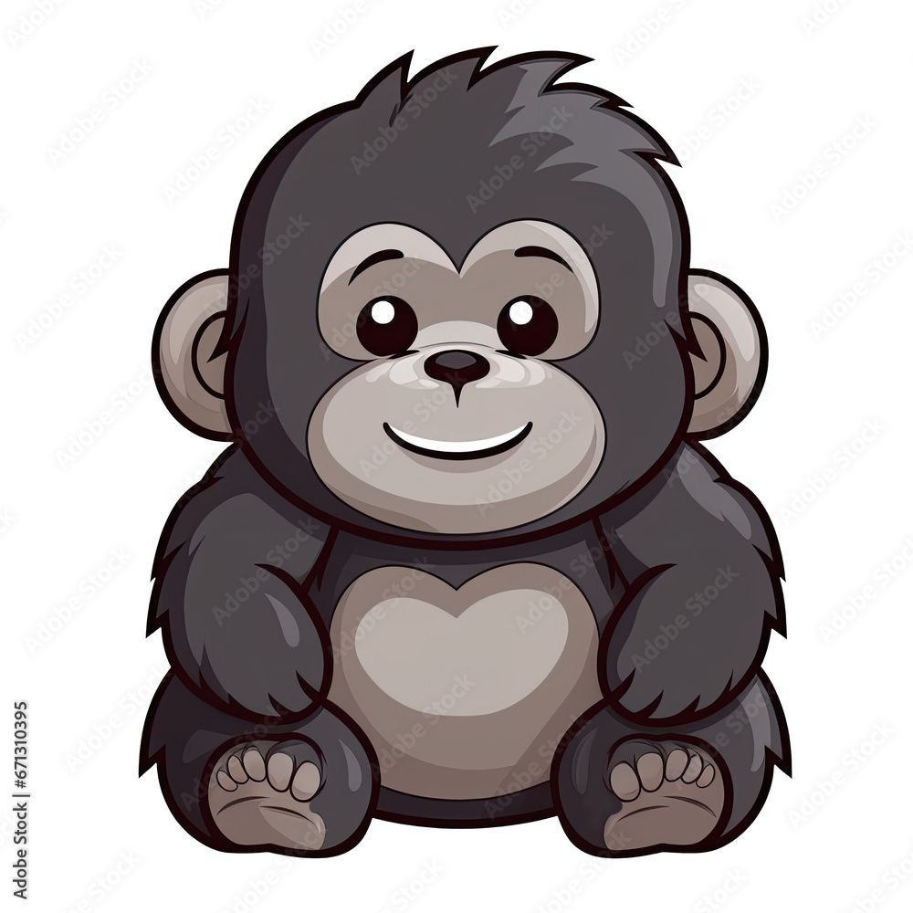 Illustration cute gorilla design character AI Generative Illustration cute gorilla design character AI Generative
