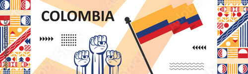 Colombia national day banner Design vector,independence day celebration background images.eps