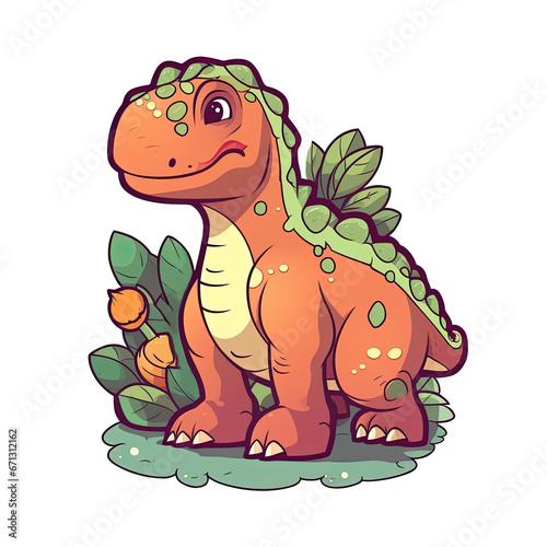 Design illustration cute dinosaur AI Generative