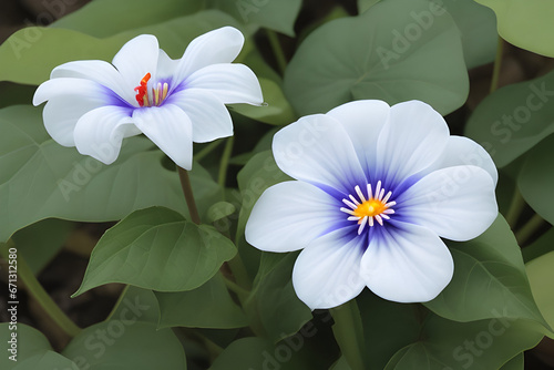 Morning glory flower with variative color photo