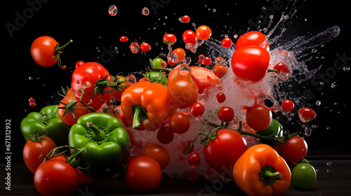 tomatoes in water HD 8K wallpaper Stock Photographic Image 