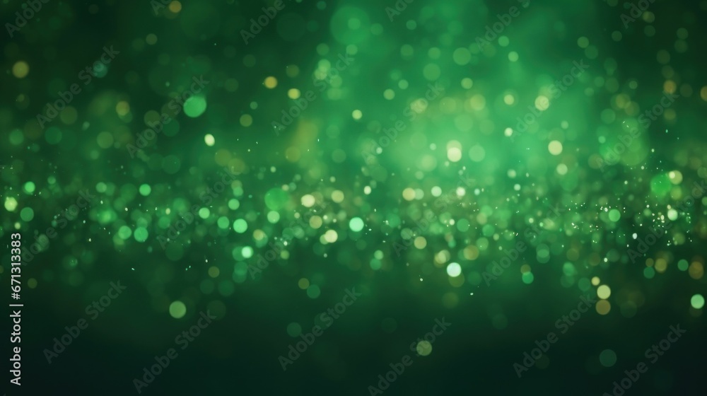 Naklejka premium Abstract dark green bokeh Christmas background