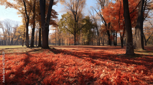 Beautiful autumn color forest