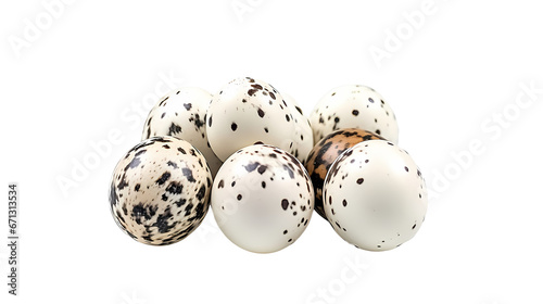 Quail eggs on transparent background