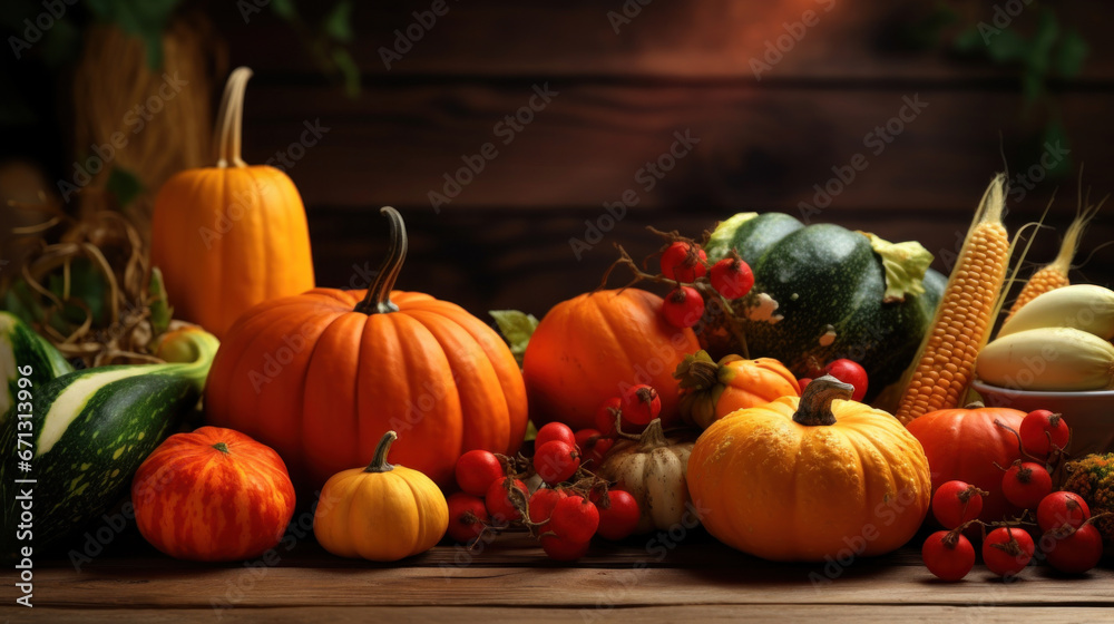 Thanksgiving decorative background with pumpkins Thanksgiving decorative background with pumpkins