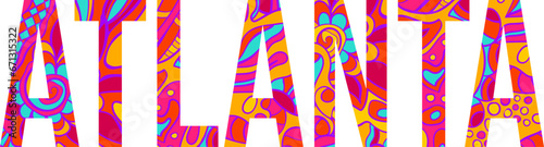 Atlanta city doodle text name design