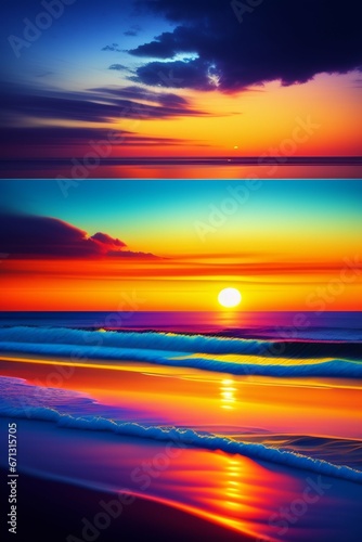 sunset in the sea © Gul