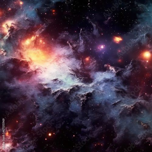  Dark cosmic vista. Galactic clusters. 