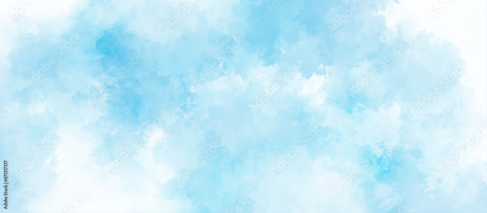 Panorama of blue sky and White cloud nature background .blue sky background with tiny clouds .Soft blue sky fuse with sunset light to look like heaven peaceful.><	 - obrazy, fototapety, plakaty 