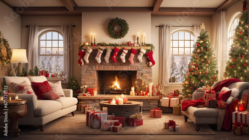 fireplace with christmas decorations © CRYPTOERMD