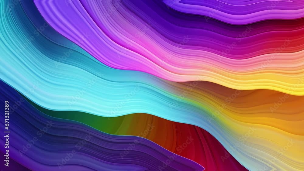 A multi color full abstract wavy background 3d render illustration a wave movement.