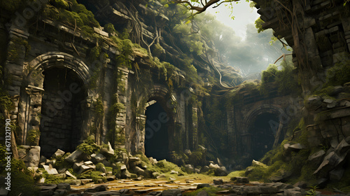 ancient ruins reclaimed by nature