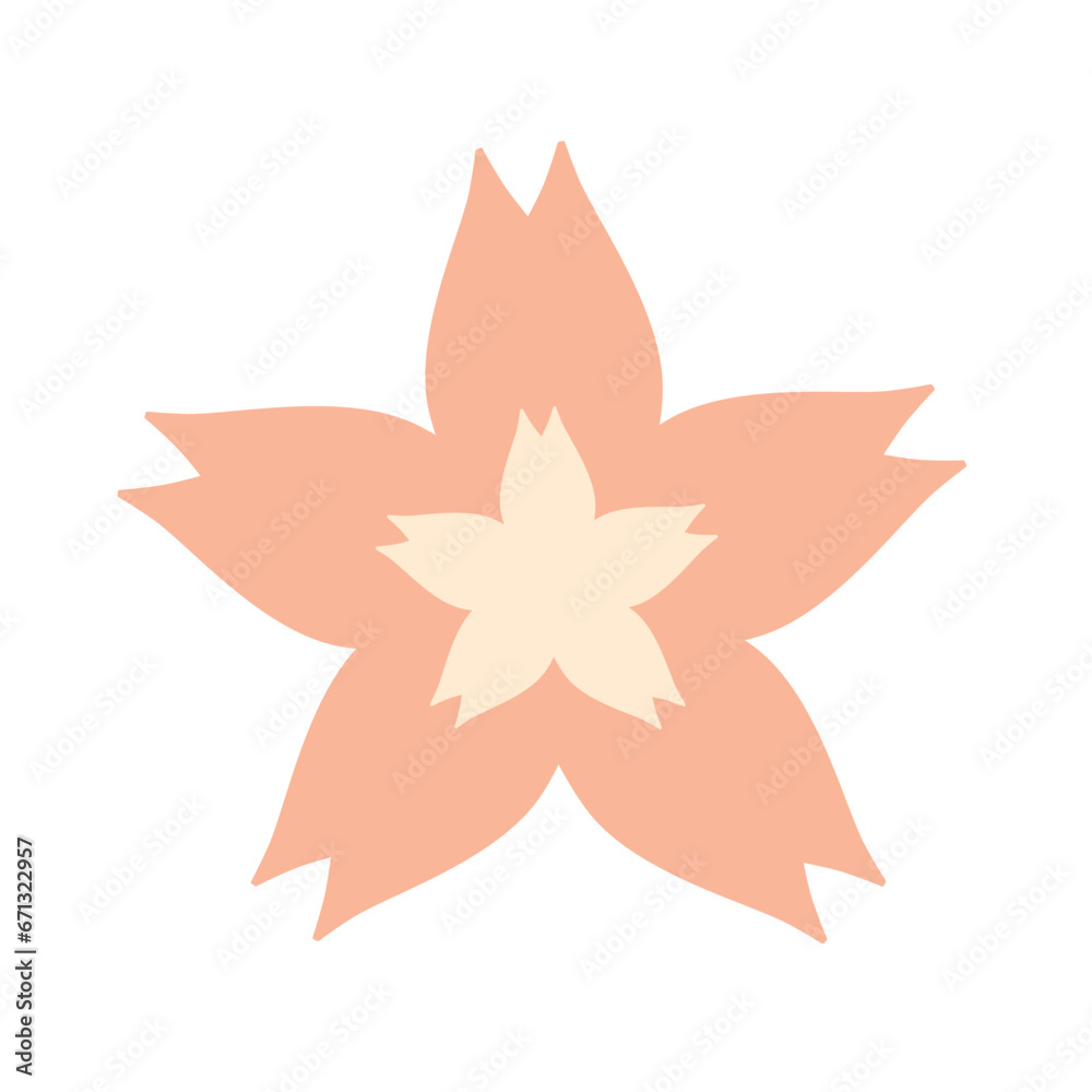 シンプルなサクラの花のイラストアイコン