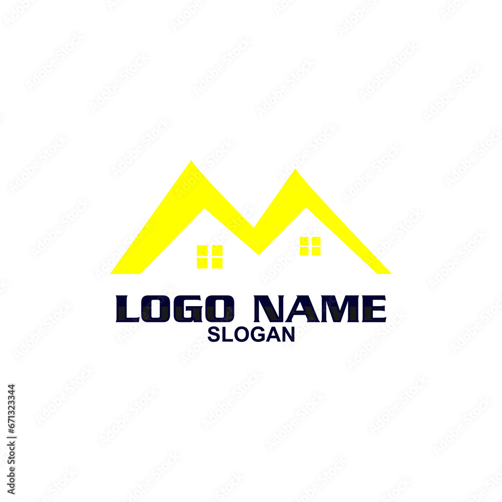 Creative home logo on clean background.
