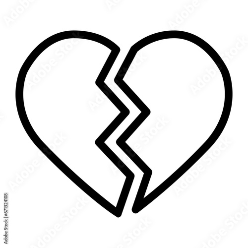 broken heart line icon