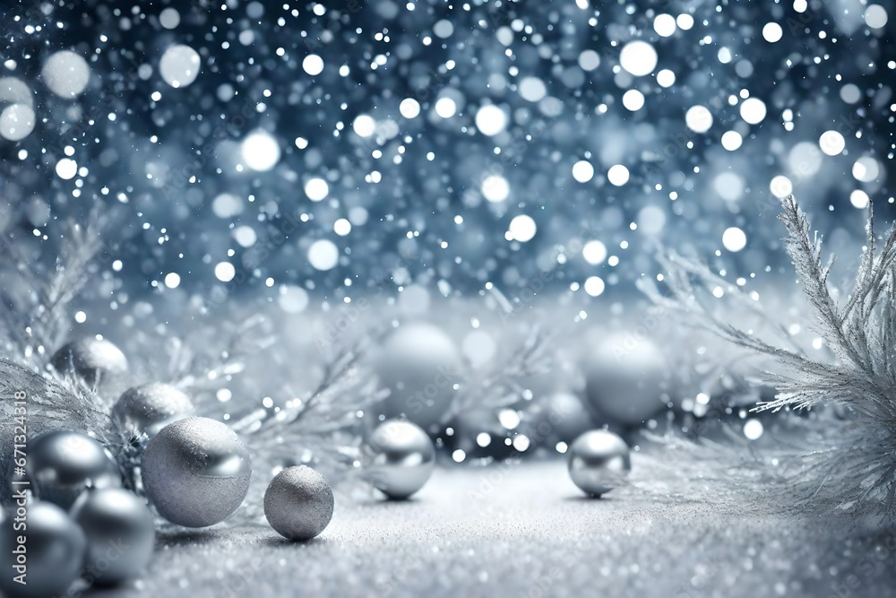 Christmas holiday background with falling silver abstract snow and glitter Christmas holiday background with falling silver abstract snow and glitter