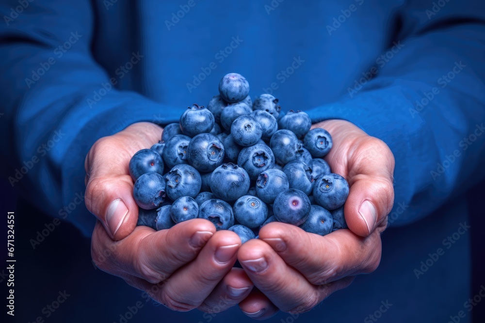 Male Doctor Showcasing Blueberries for Health and Wellness
