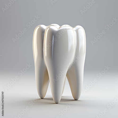 Image for advertising  Single tooth  white  solid background  matte texture  reduced reflection