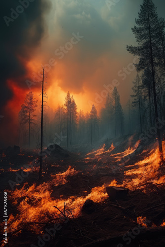 Cinematic scene of Forest fires, a threat to our environment © Rainbow Kuma