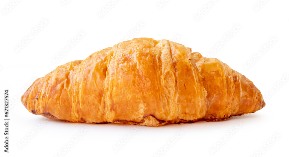 Front view of delicious croissant isolated on white background with clipping path Front view of delicious croissant isolated on white background with clipping path
