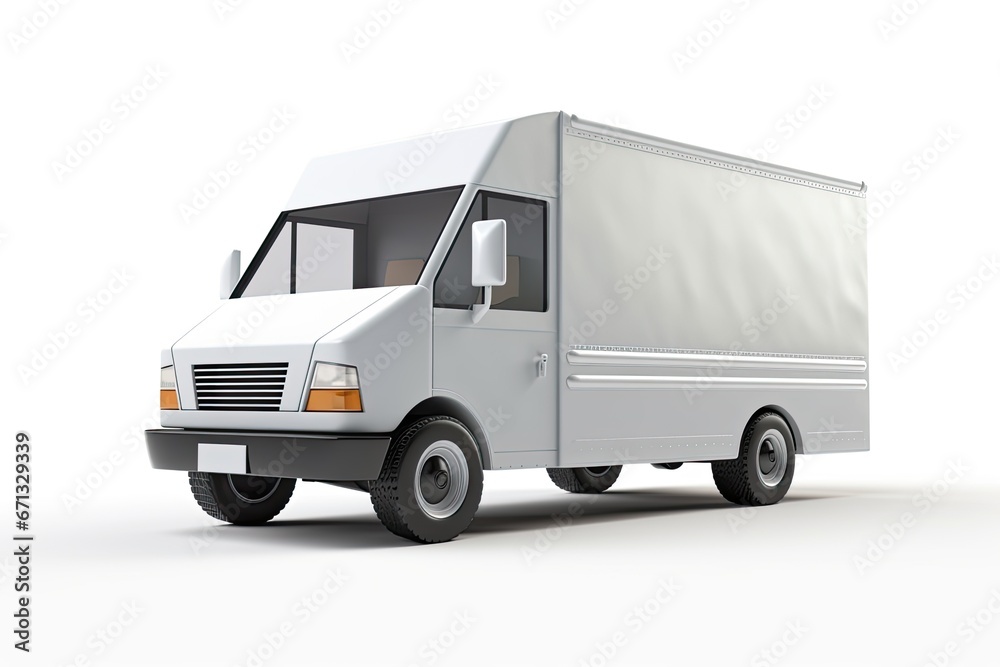 Elegant and Reliable, 3D Rendering of a Stylish and Modern Delivery Box Van