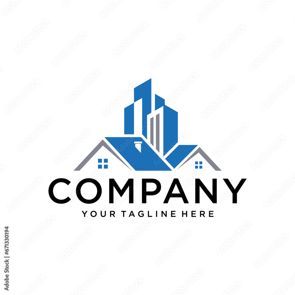 Real Estate Logo Design House Logo Stock Vector.