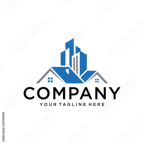 Real Estate Logo Design House Logo Stock Vector.