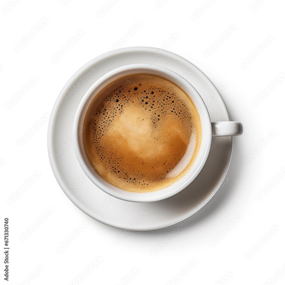 top view of a coffee cup isolated on a white background top view of a coffee cup isolated on a white background