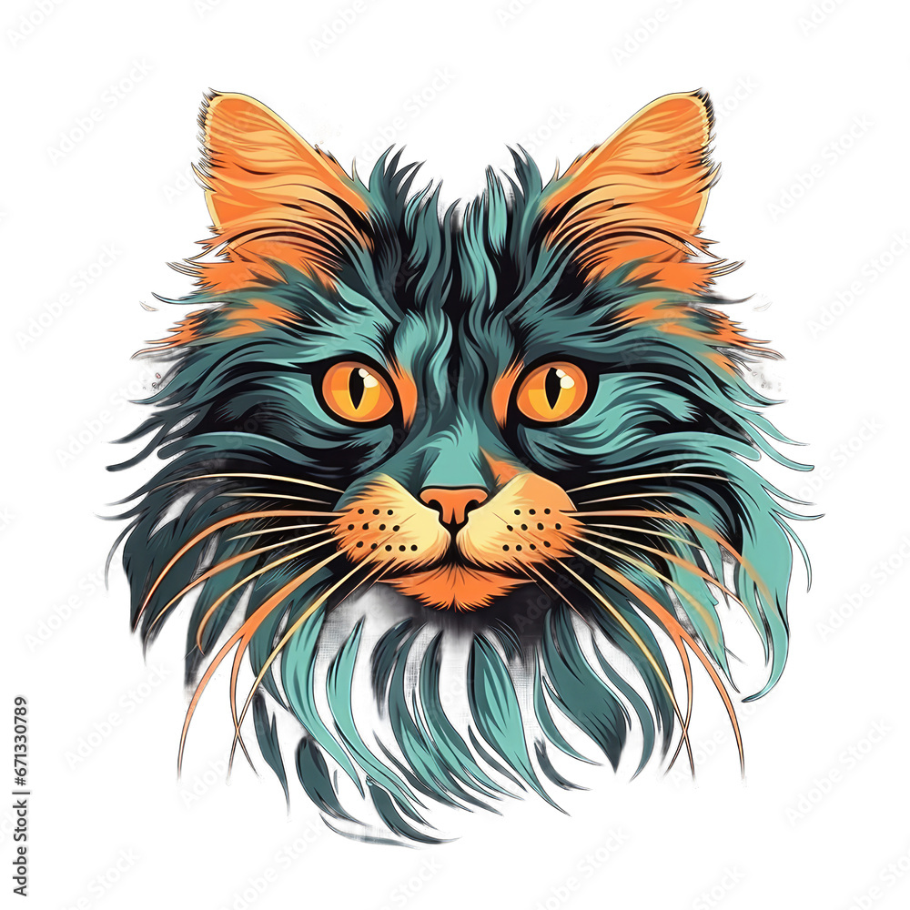 Creative design illustration cat face AI Generative