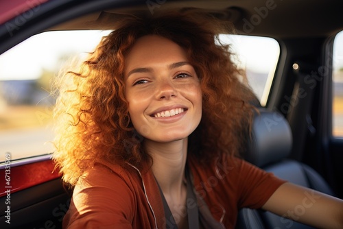 young woman on a car, gener...