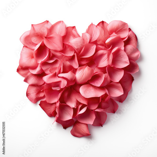 Wallpaper Mural A Blush empty heart shaped rose petals isolated on a white background Torontodigital.ca