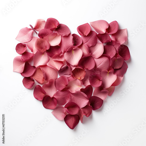 Wallpaper Mural A Blush empty heart shaped rose petals isolated on a white background Torontodigital.ca