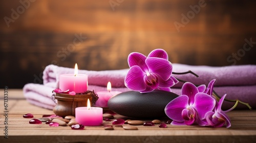 spa still life with orchid generated by AI