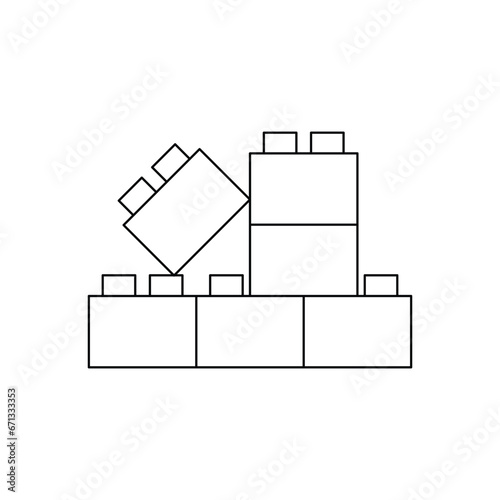 Toy bricks icon design. isolated on white background. vector illustration