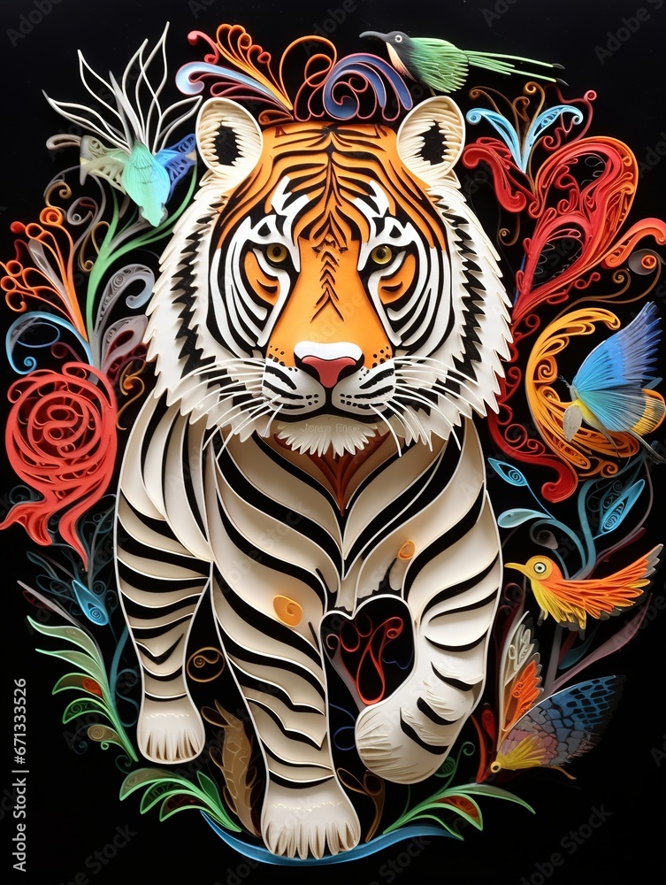 Beautiful papercut quilling paper filigree zoo animals Beautiful papercut quilling paper filigree zoo animals