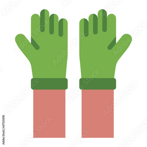 Gloves colorful flat icon